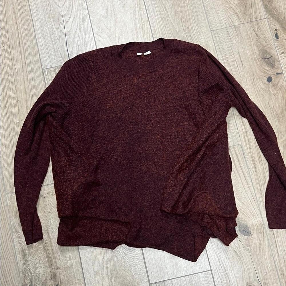 Anthropologie Moth fuzzy Burgundy Sweater